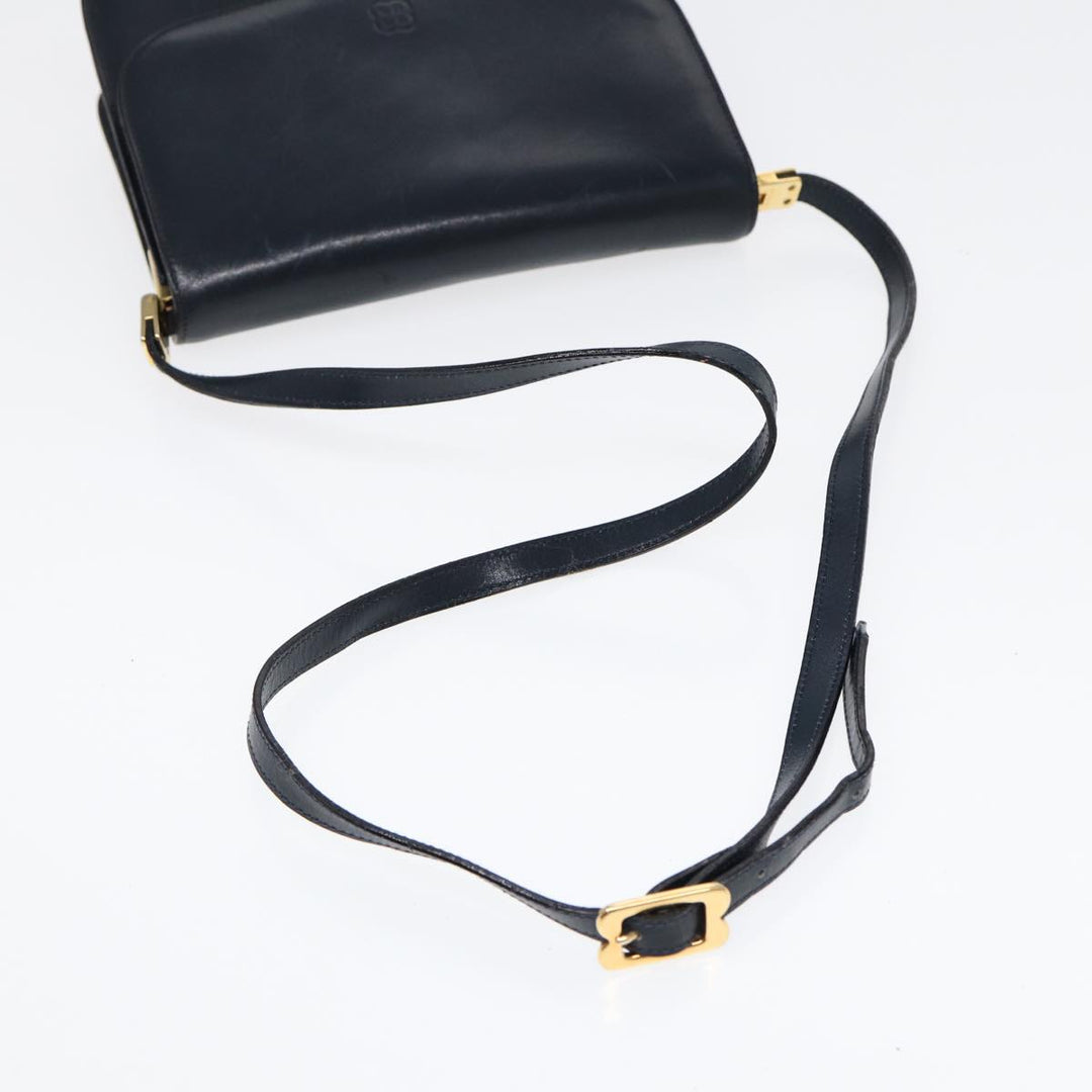 Top Quality Balenciaga Shoulder Bag Leather Navy Gold Auth bs17168