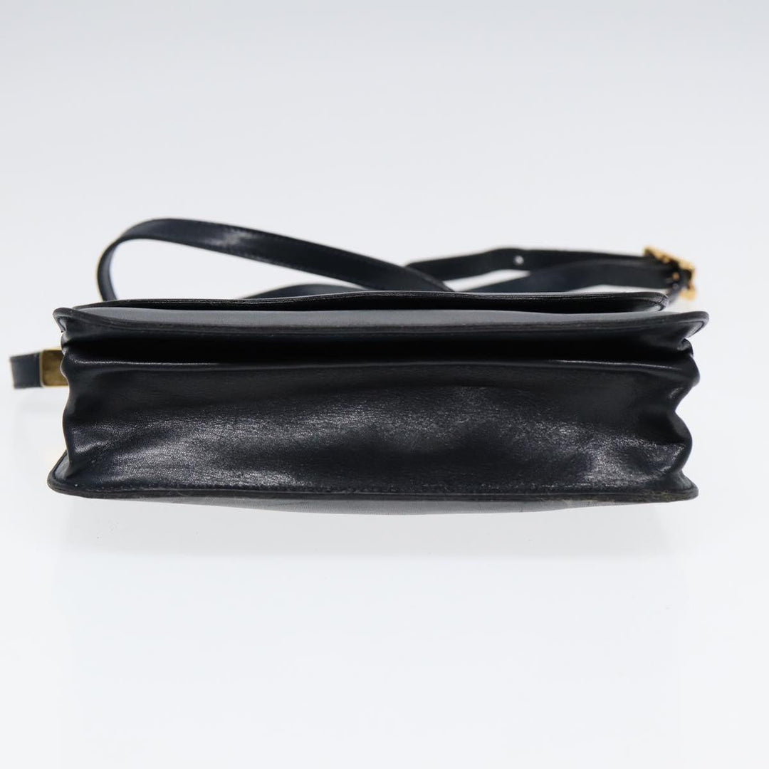 Top Quality Balenciaga Shoulder Bag Leather Navy Gold Auth bs17168