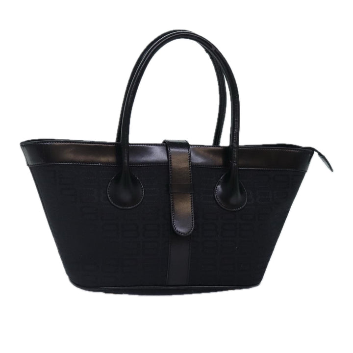 Top Quality Balenciaga Tote Bag Canvas Silver Black Auth bs17170