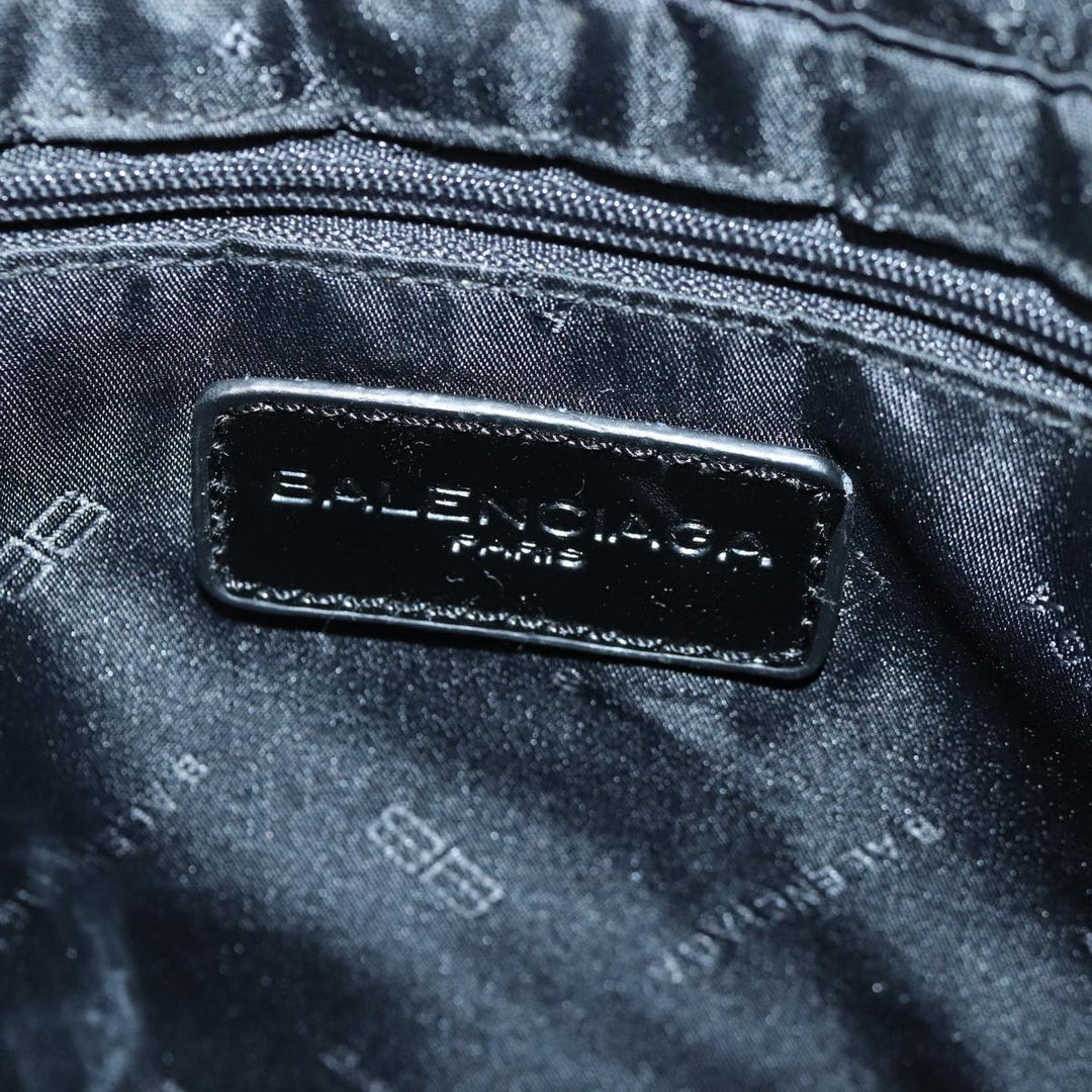 Top Quality Balenciaga Tote Bag Canvas Silver Black Auth bs17170