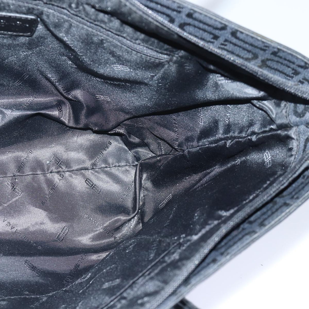 Top Quality Balenciaga Tote Bag Canvas Silver Black Auth bs17170