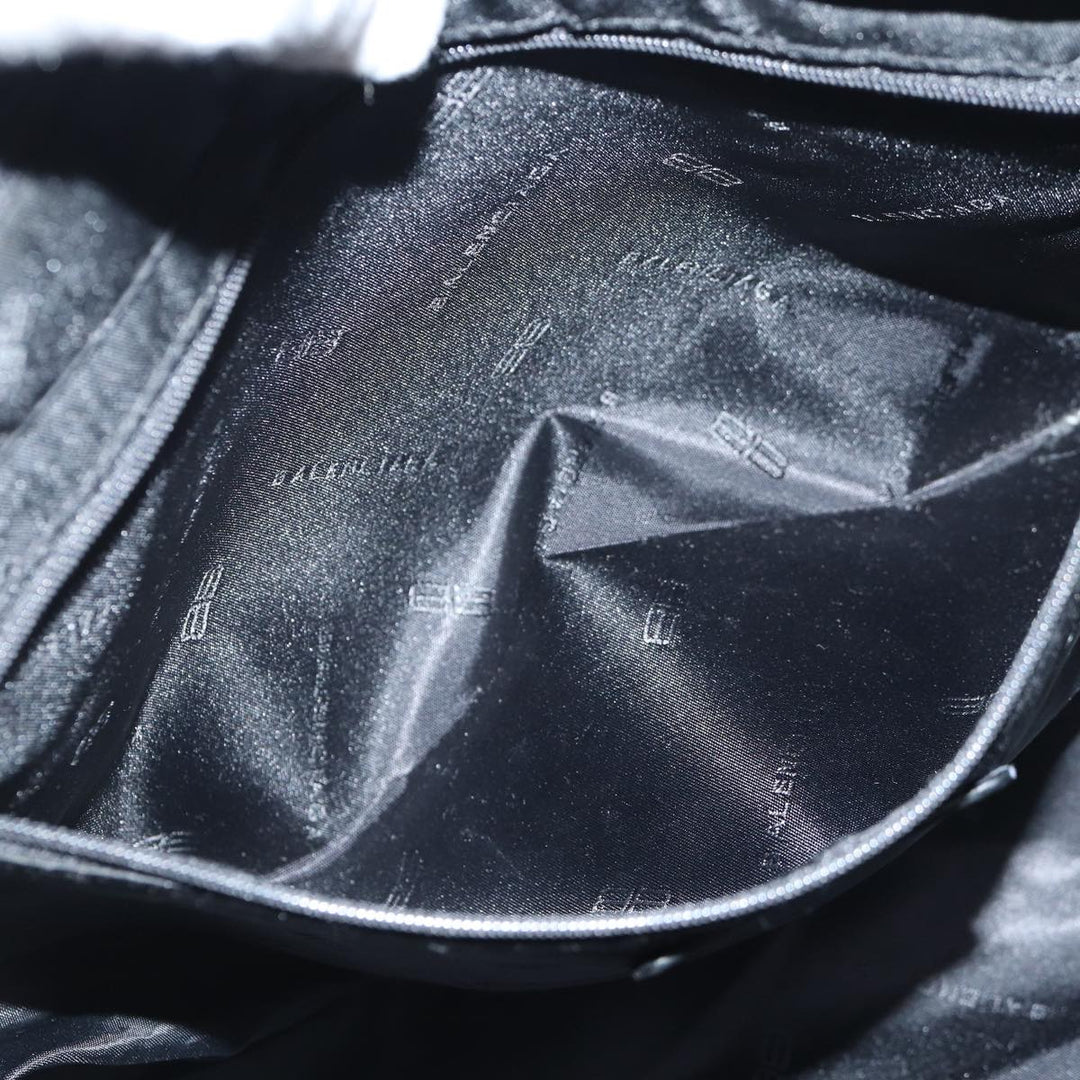 Top Quality Balenciaga Tote Bag Canvas Silver Black Auth bs17170