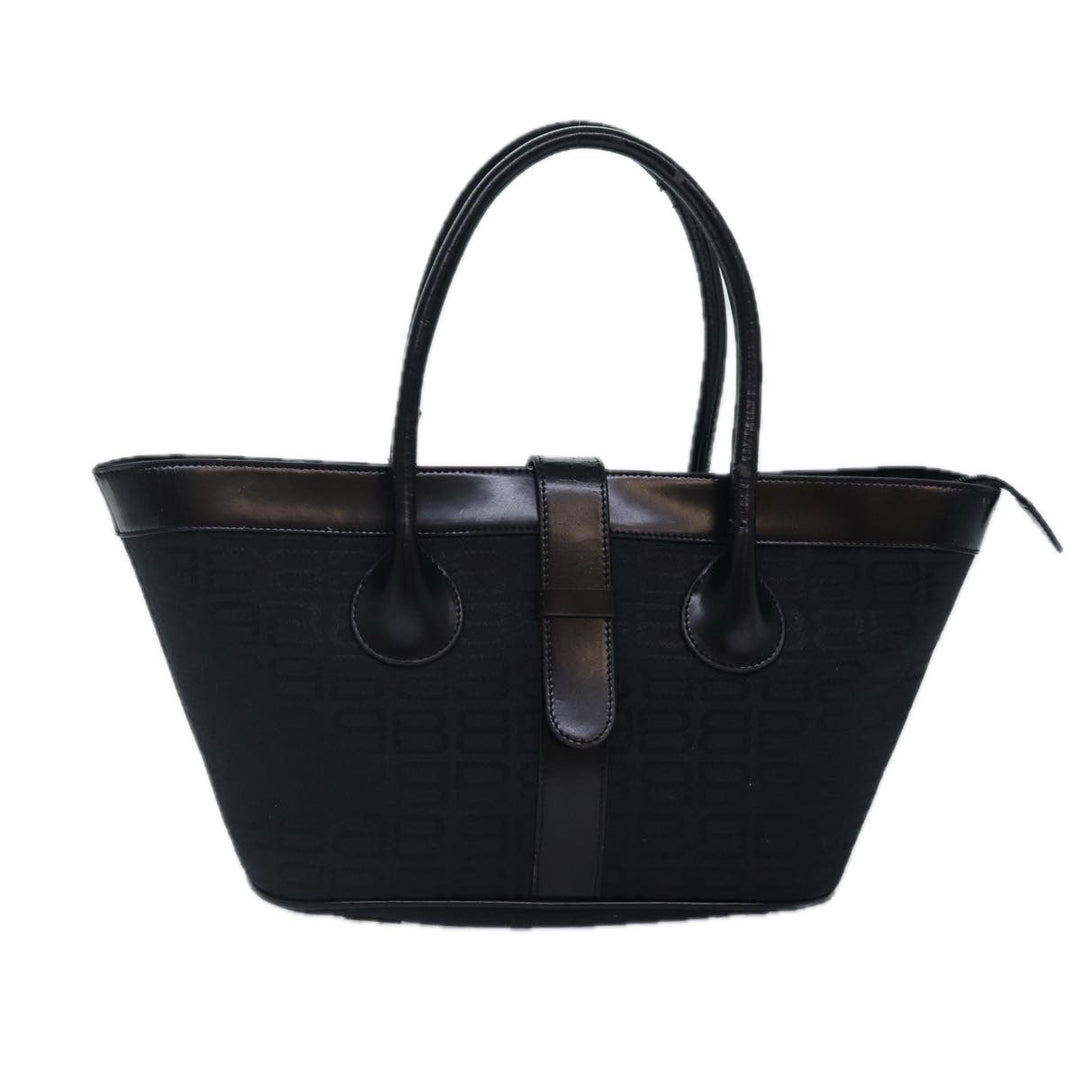 Top Quality Balenciaga Tote Bag Canvas Silver Black Auth bs17170