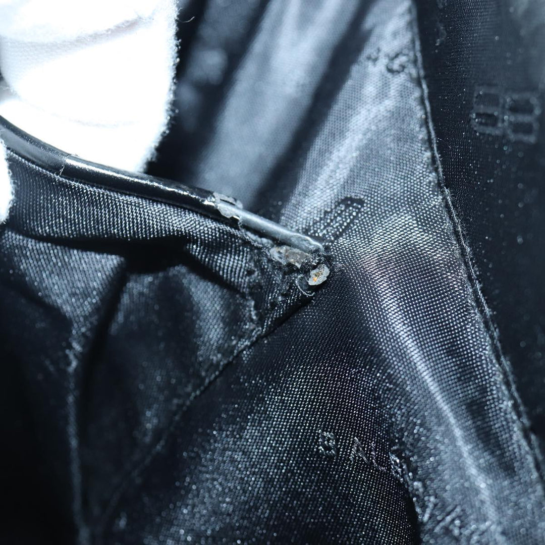 Top Quality Balenciaga Tote Bag Canvas Silver Black Auth bs17170