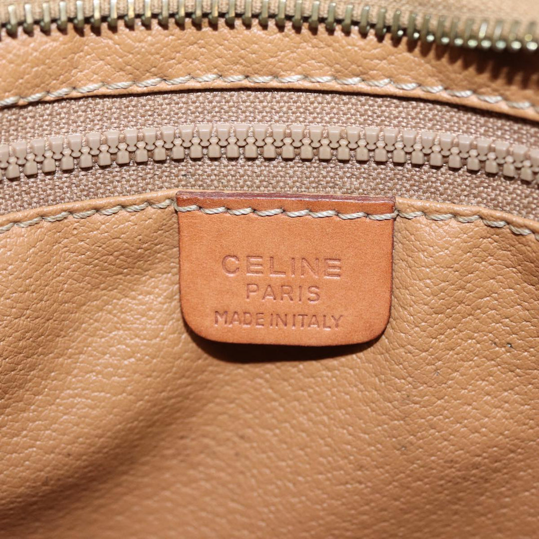 Celine Macadam Canvas Clutch Bag PVC Leather Brown Auth bs17199