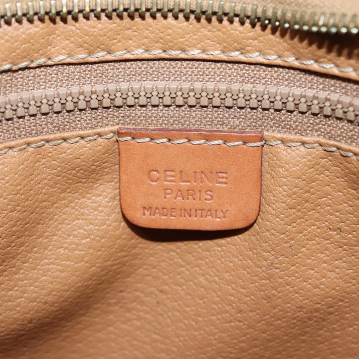 Celine Macadam Canvas Clutch Bag PVC Leather Brown Auth bs17199