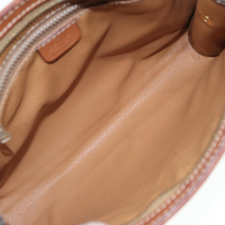 Celine Macadam Canvas Clutch Bag PVC Leather Brown Auth bs17199