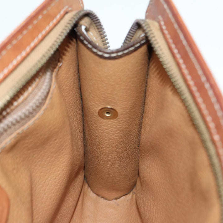 Celine Macadam Canvas Clutch Bag PVC Leather Brown Auth bs17199