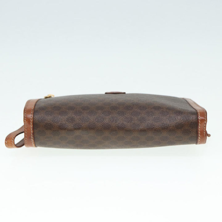 Celine Macadam Canvas Clutch Bag PVC Leather Brown Auth bs17199