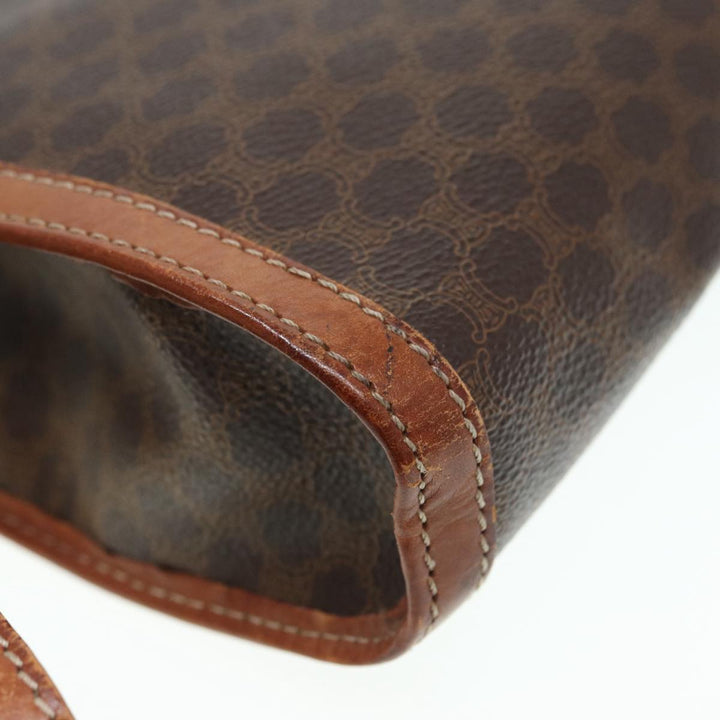 Celine Macadam Canvas Clutch Bag PVC Leather Brown Auth bs17199