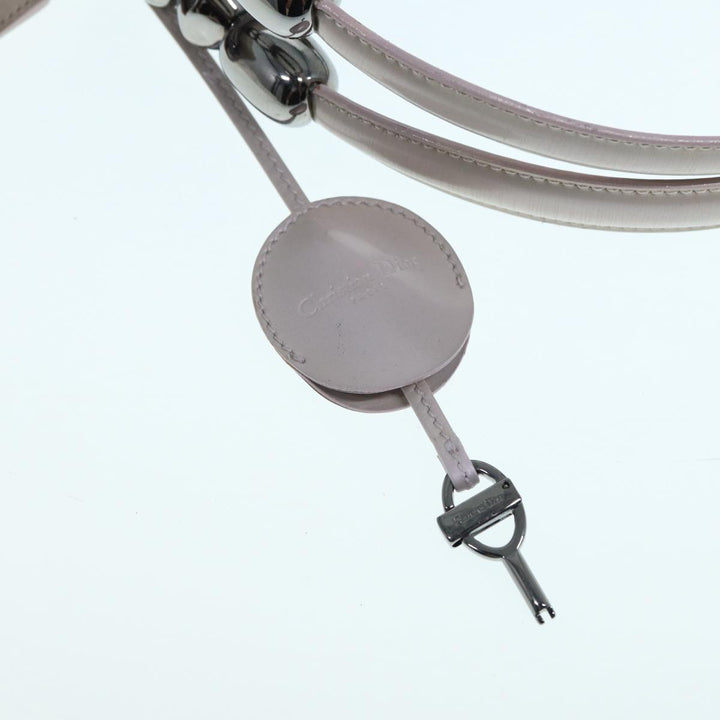 CHRISTIAN Top quality Dior Maris Pearl Hand Bag Enamel 2way Silver Auth bs17264