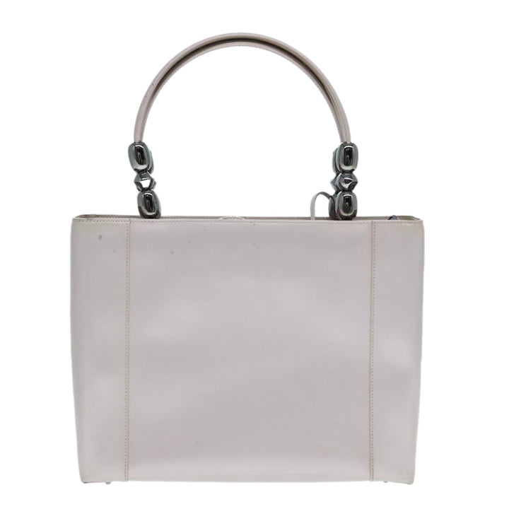 CHRISTIAN Top quality Dior Maris Pearl Hand Bag Enamel 2way Silver Auth bs17264