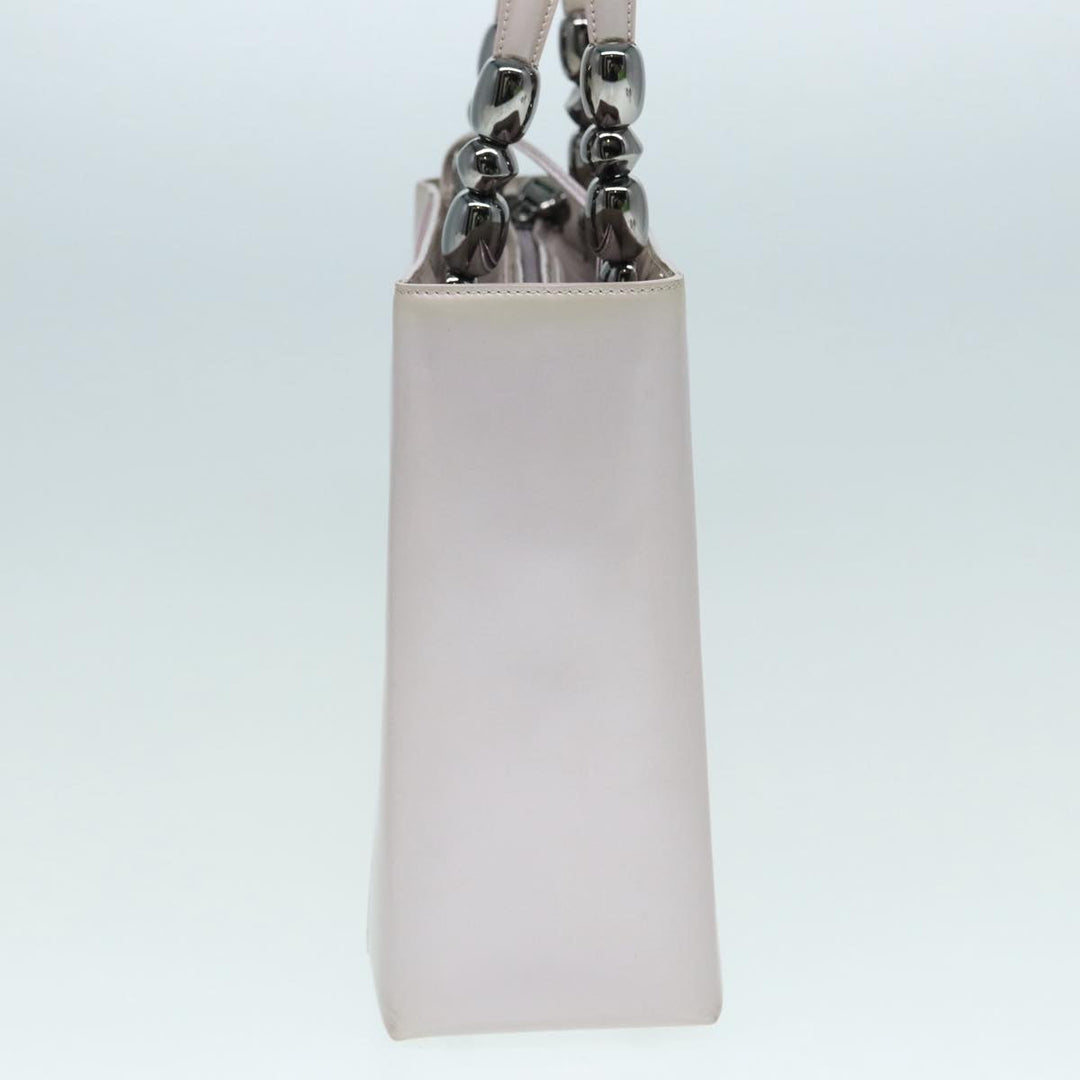 CHRISTIAN Top quality Dior Maris Pearl Hand Bag Enamel 2way Silver Auth bs17264