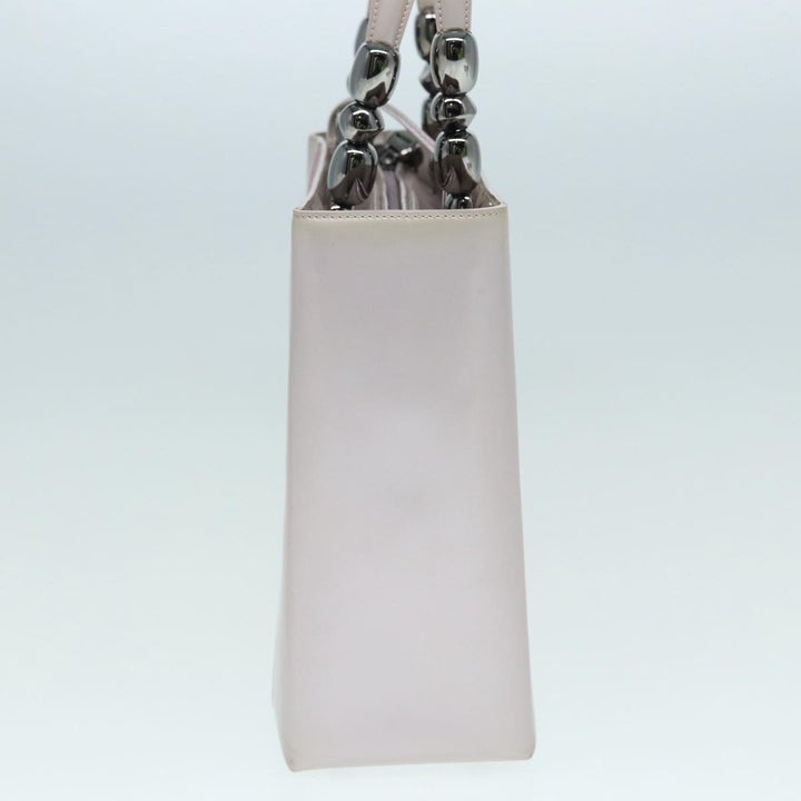 CHRISTIAN Top quality Dior Maris Pearl Hand Bag Enamel 2way Silver Auth bs17264