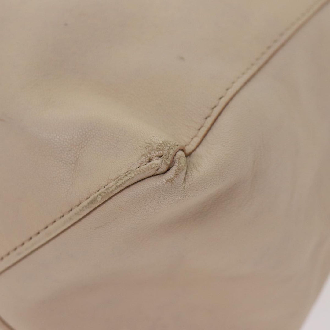 Celine Horizontalkava Tote Bag Leather Yellow Beige Auth bs17275
