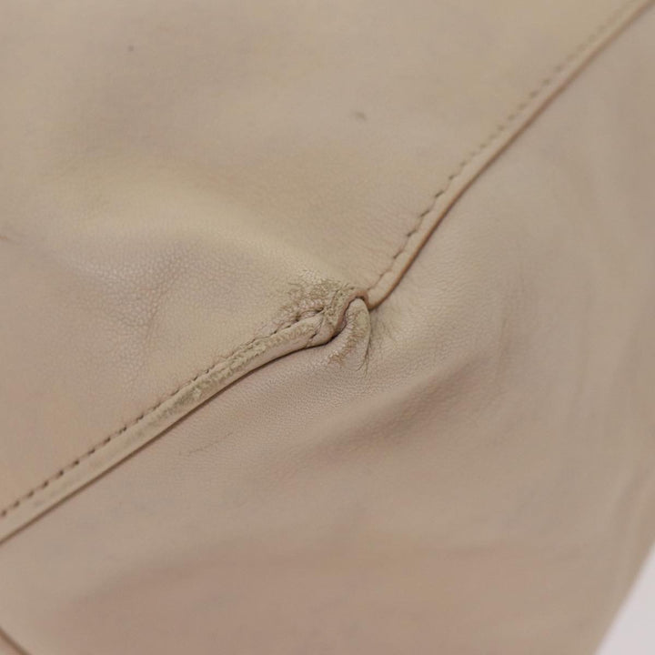 Celine Horizontalkava Tote Bag Leather Yellow Beige Auth bs17275