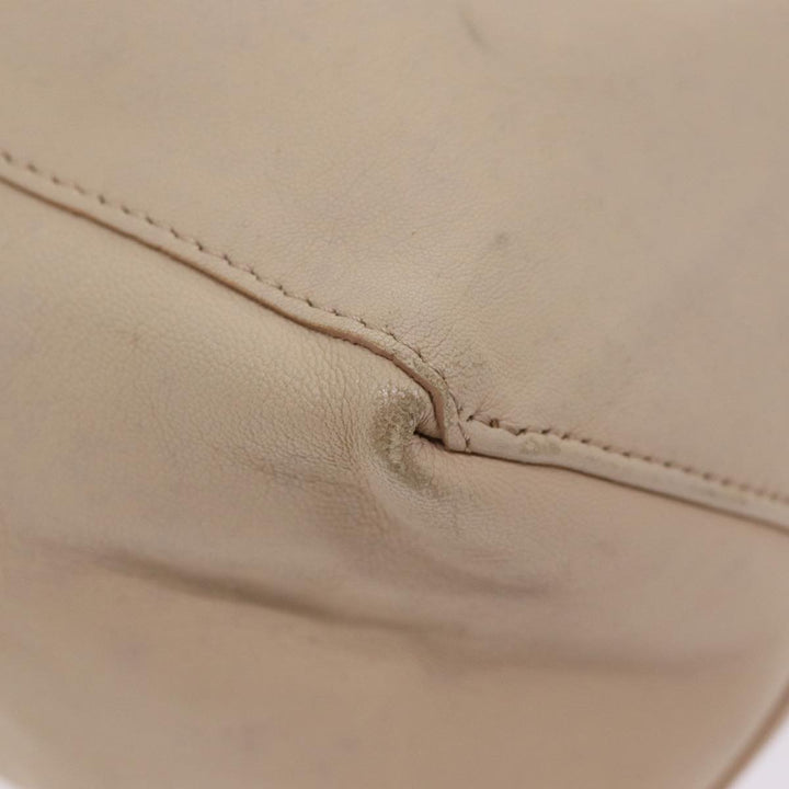 Celine Horizontalkava Tote Bag Leather Yellow Beige Auth bs17275