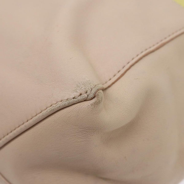 Celine Horizontalkava Tote Bag Leather Yellow Beige Auth bs17275