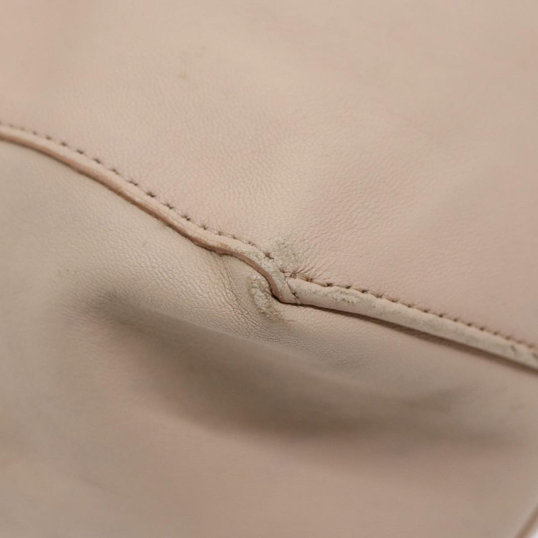 Celine Horizontalkava Tote Bag Leather Yellow Beige Auth bs17275
