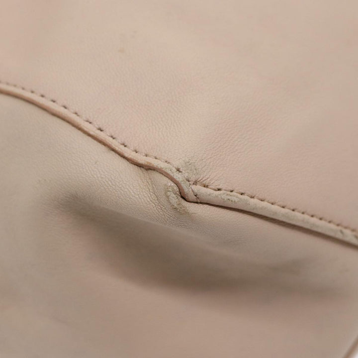 Celine Horizontalkava Tote Bag Leather Yellow Beige Auth bs17275