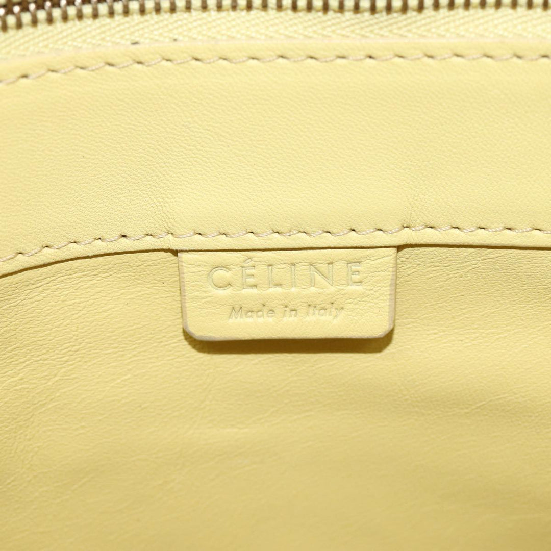 Celine Horizontalkava Tote Bag Leather Yellow Beige Auth bs17275