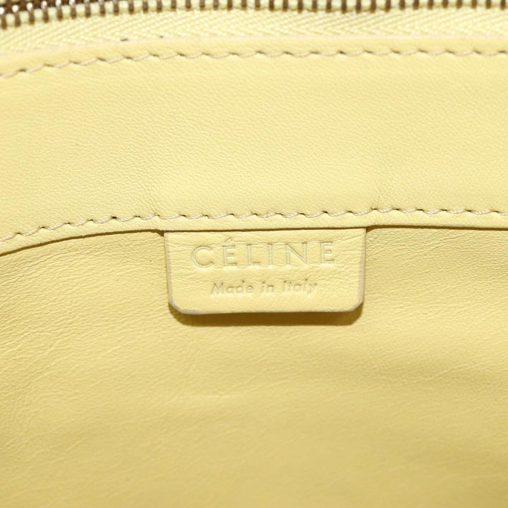 Celine Horizontalkava Tote Bag Leather Yellow Beige Auth bs17275
