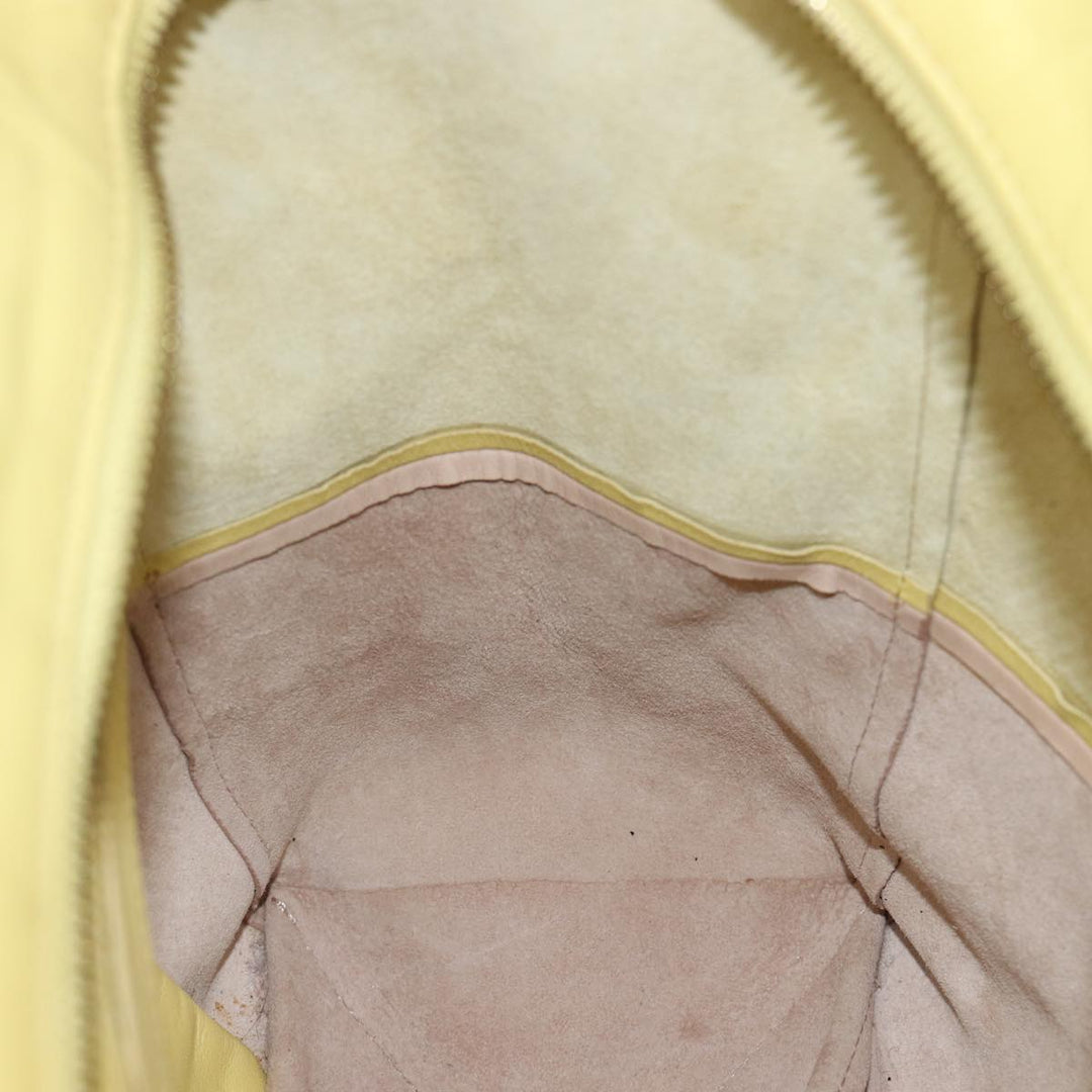 Celine Horizontalkava Tote Bag Leather Yellow Beige Auth bs17275