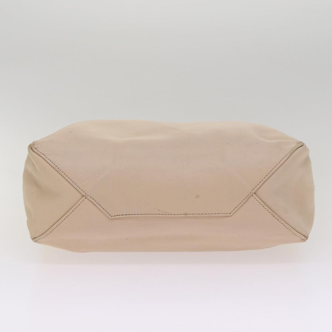 Celine Horizontalkava Tote Bag Leather Yellow Beige Auth bs17275