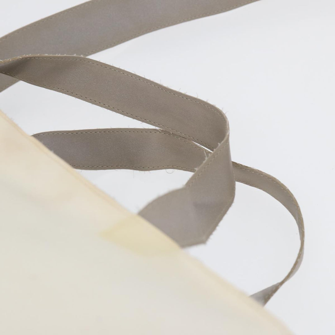 Chanel Tote Bag Nylon 2way White Silver CC Auth bs17286