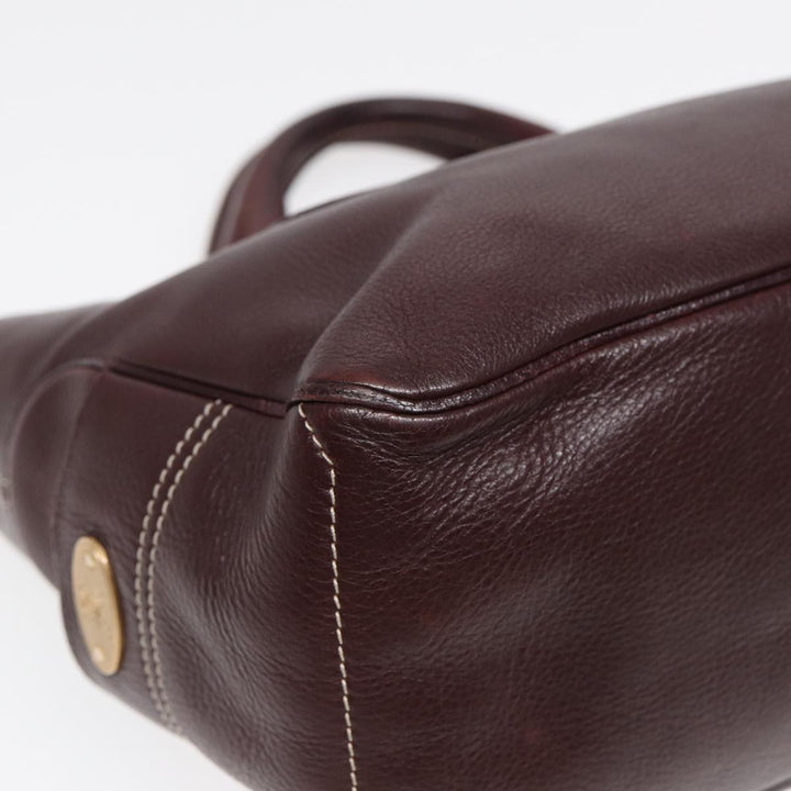 Celine Boogie bag Hand Bag Leather Brown Gold Auth bs17292