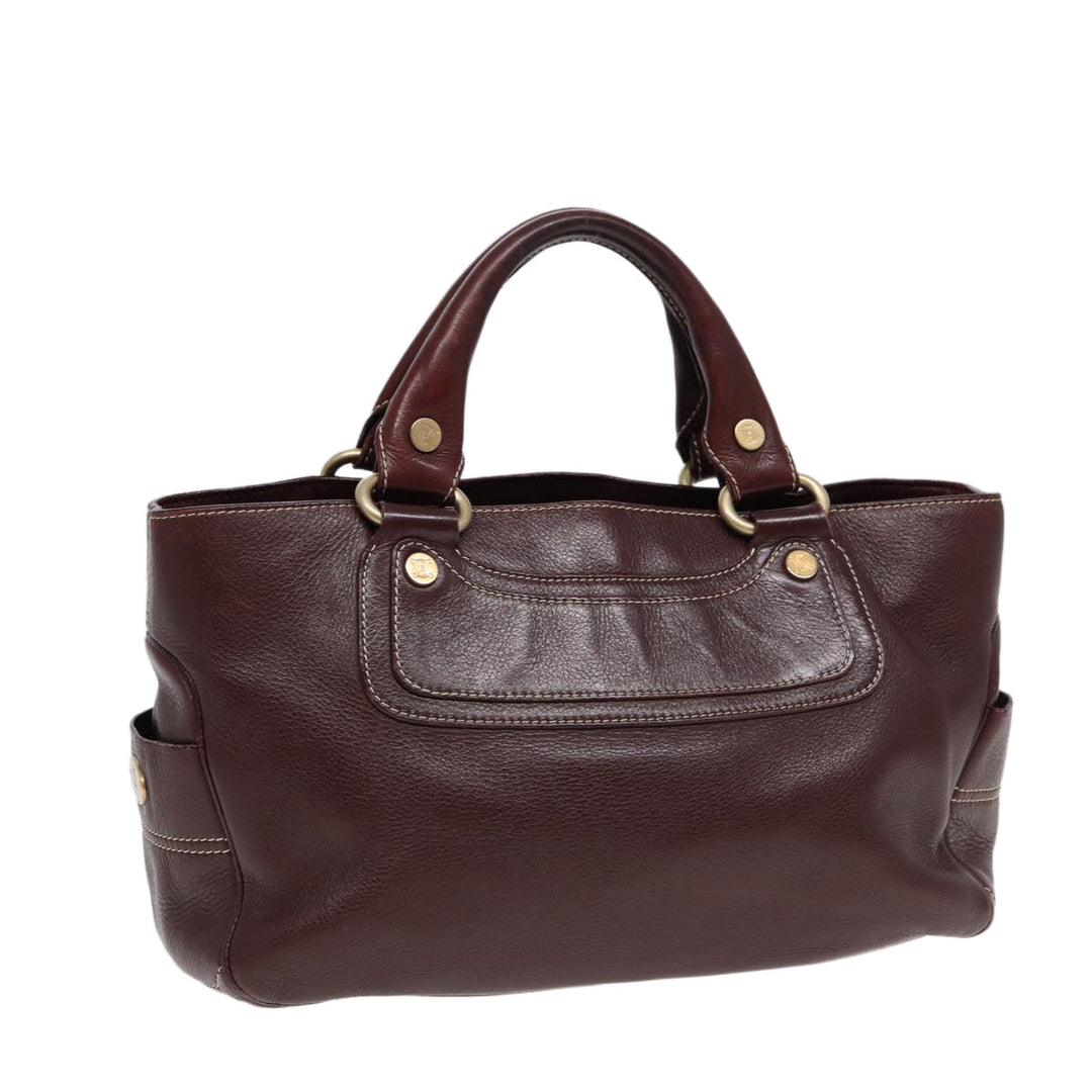 Celine Boogie bag Hand Bag Leather Brown Gold Auth bs17292