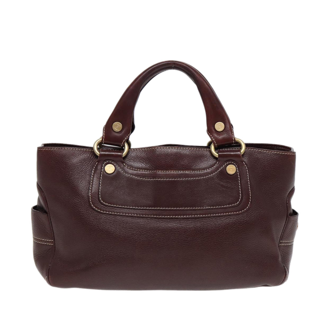 Celine Boogie bag Hand Bag Leather Brown Gold Auth bs17292