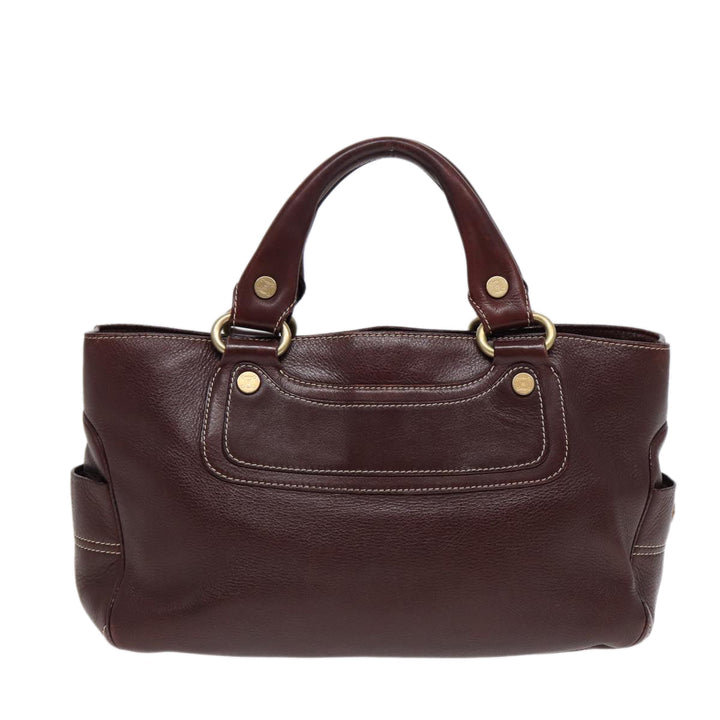 Celine Boogie bag Hand Bag Leather Brown Gold Auth bs17292