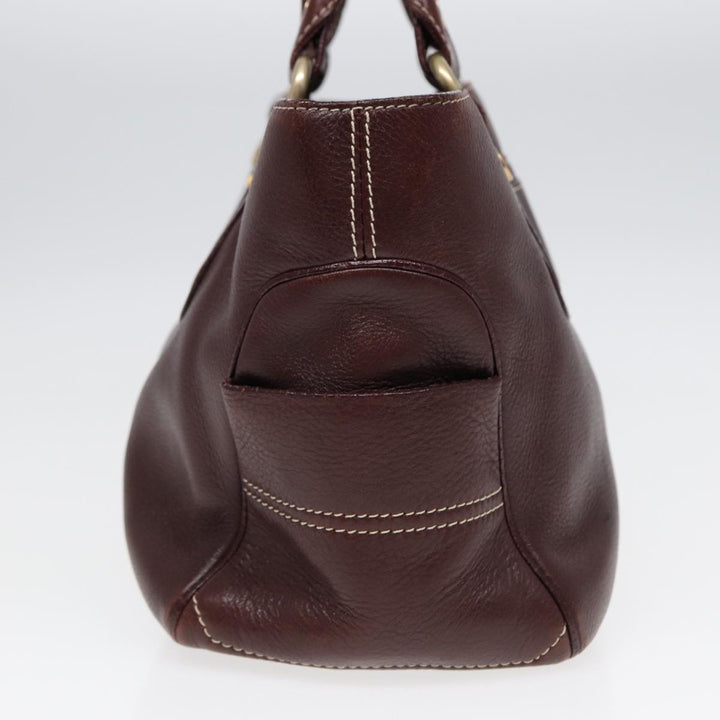 Celine Boogie bag Hand Bag Leather Brown Gold Auth bs17292