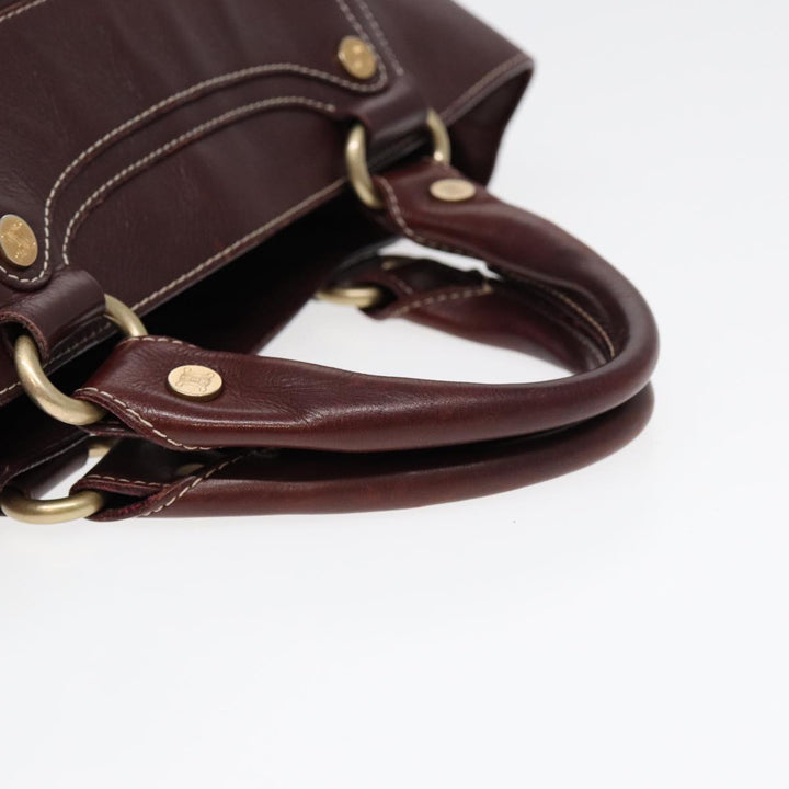 Celine Boogie bag Hand Bag Leather Brown Gold Auth bs17292