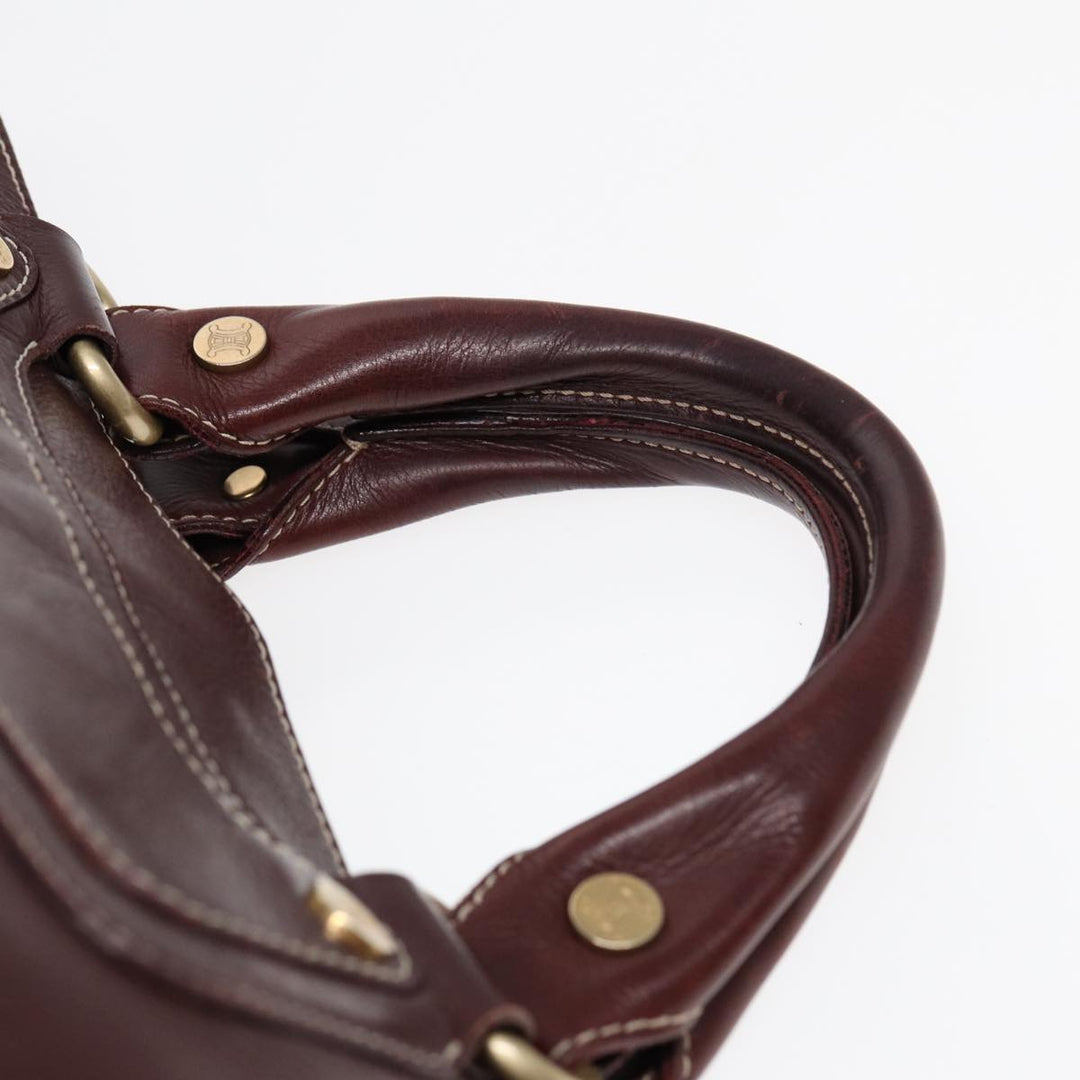 Celine Boogie bag Hand Bag Leather Brown Gold Auth bs17292