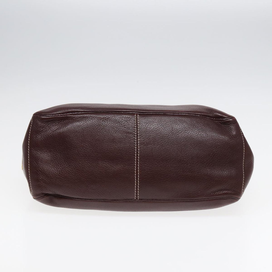 Celine Boogie bag Hand Bag Leather Brown Gold Auth bs17292