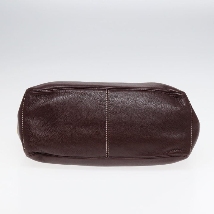 Celine Boogie bag Hand Bag Leather Brown Gold Auth bs17292