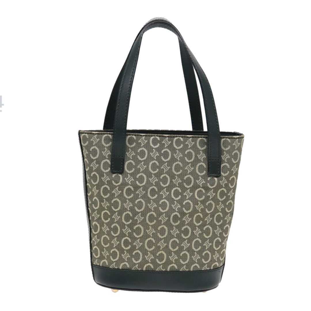 Celine C Macadam Canvas Hand Bag Green Gold Auth bs17293