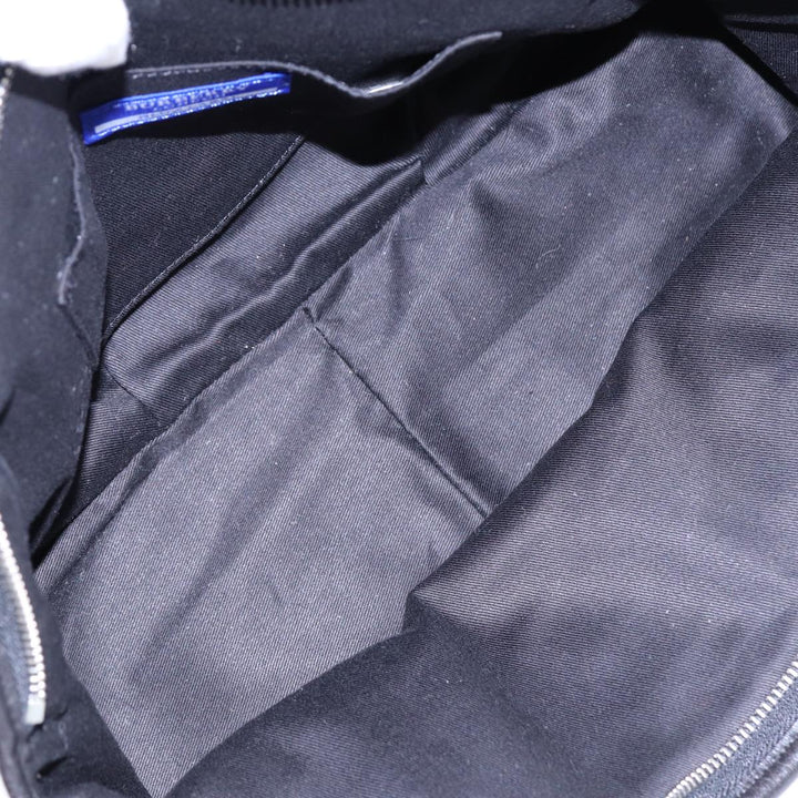 Burberry Nova Check Blue Label Hand Bag Nylon Silver Black Auth bs17294