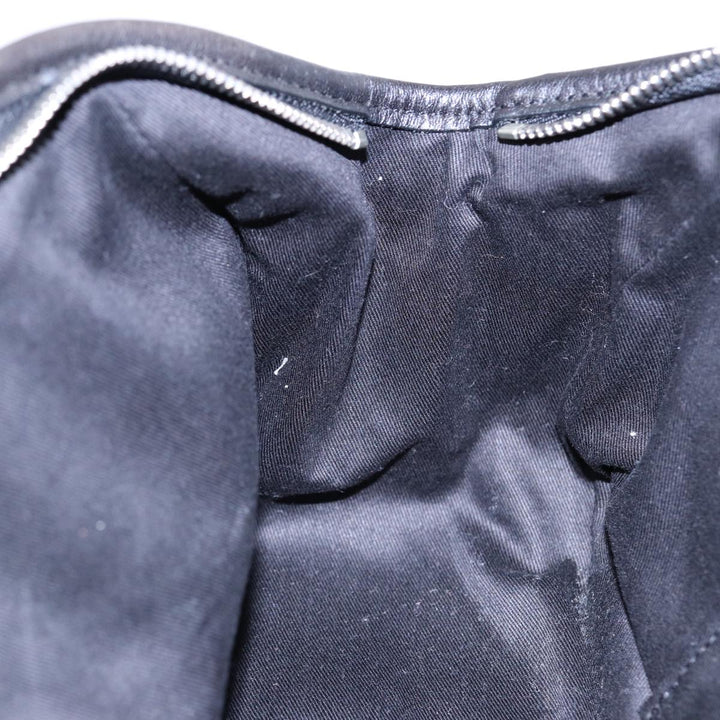 Burberry Nova Check Blue Label Hand Bag Nylon Silver Black Auth bs17294