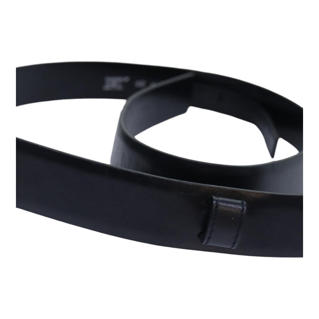 Chanel Belt Leather 40 Black CC Auth bs17331