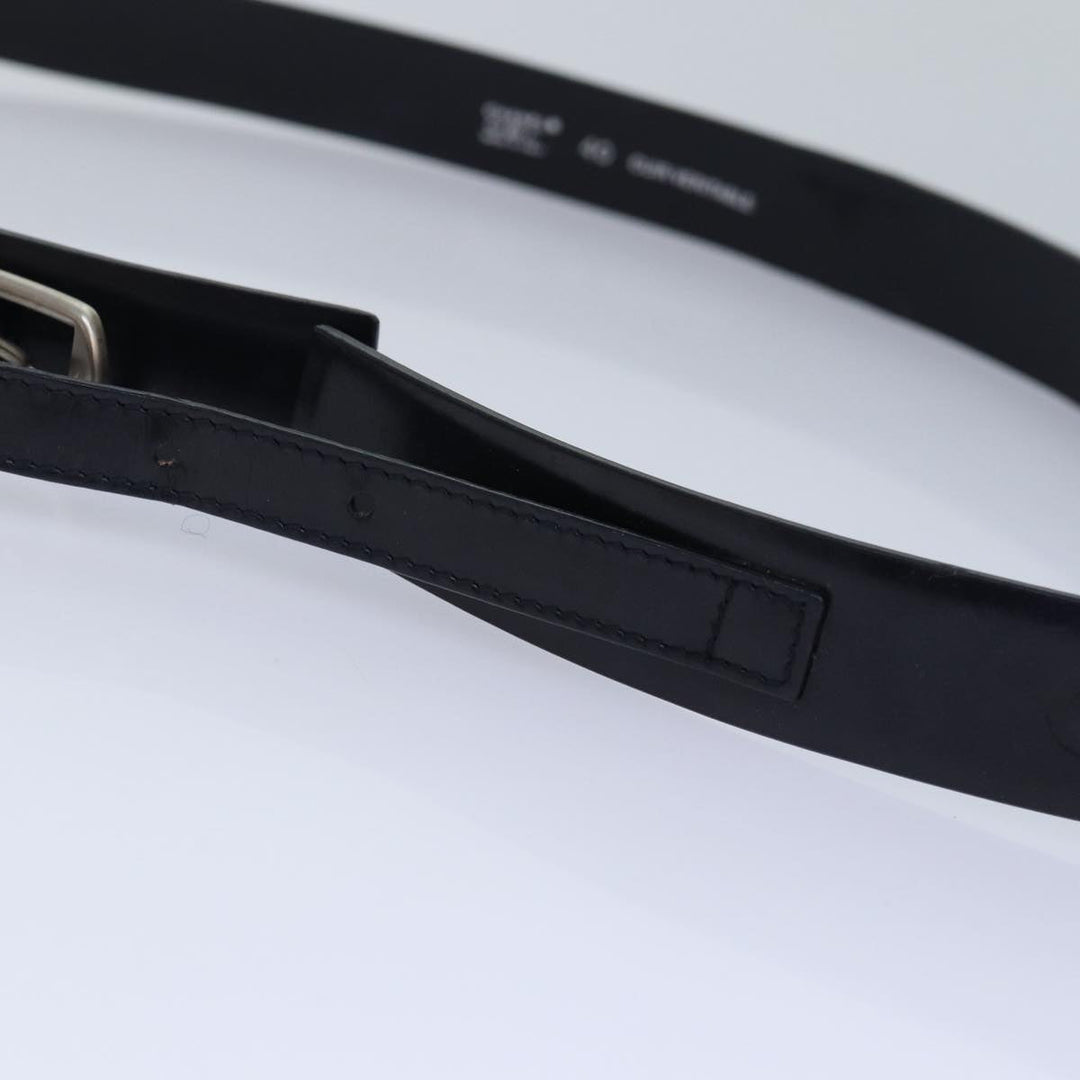 Chanel Belt Leather 40 Black CC Auth bs17331