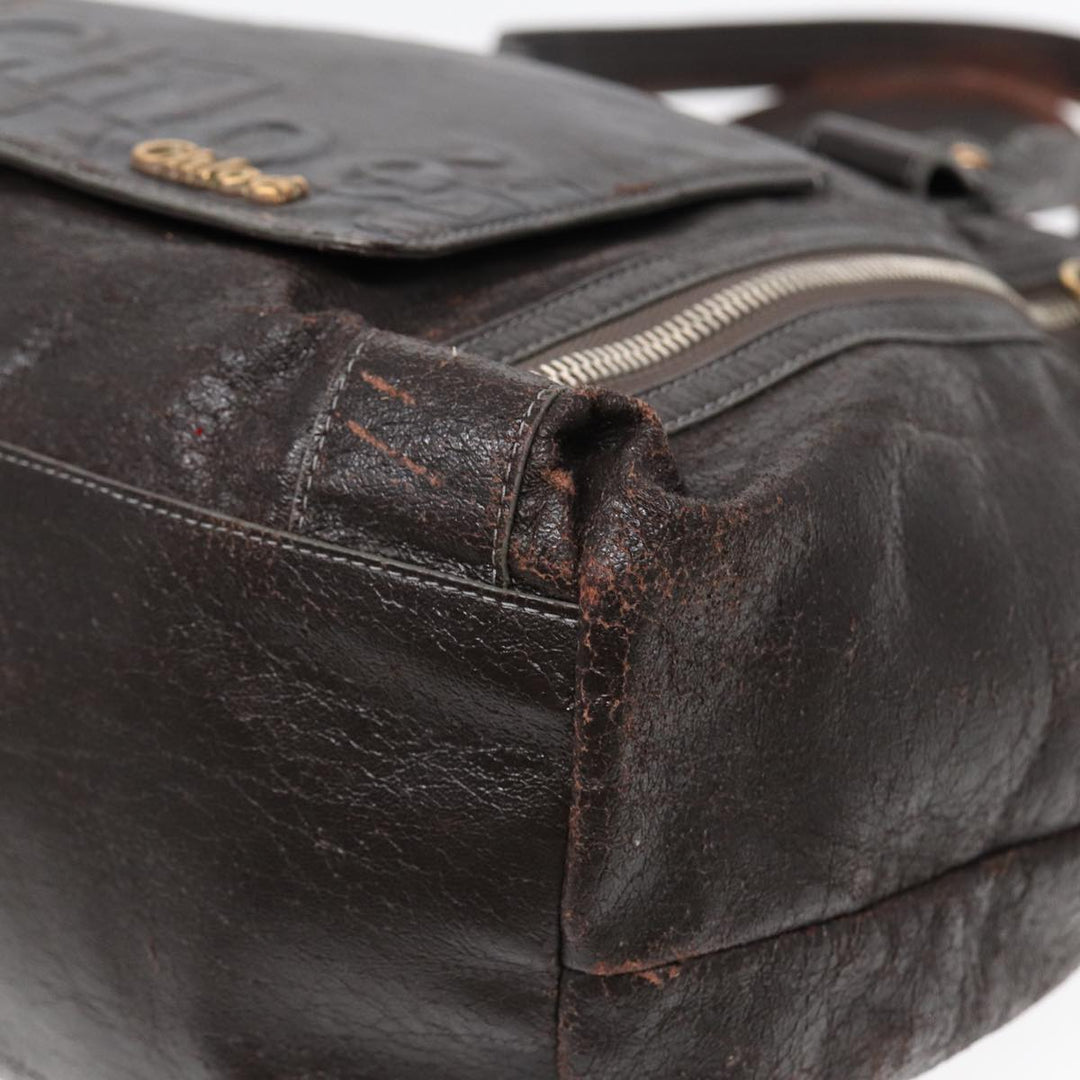 Chloe Tote Bag Leather Brown Gold bs17349