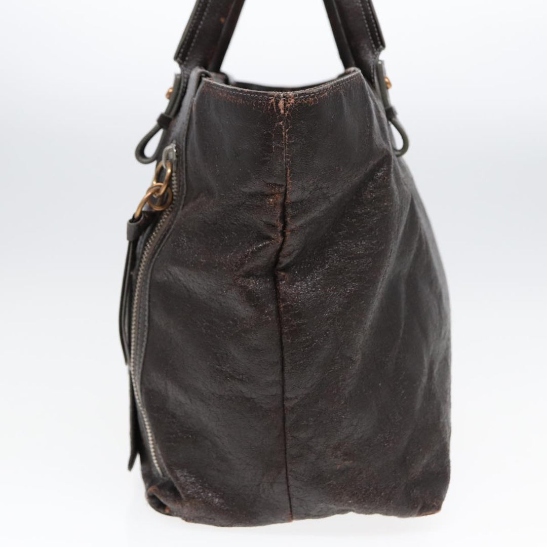 Chloe Tote Bag Leather Brown Gold bs17349