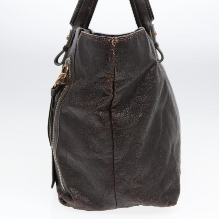 Chloe Tote Bag Leather Brown Gold bs17349