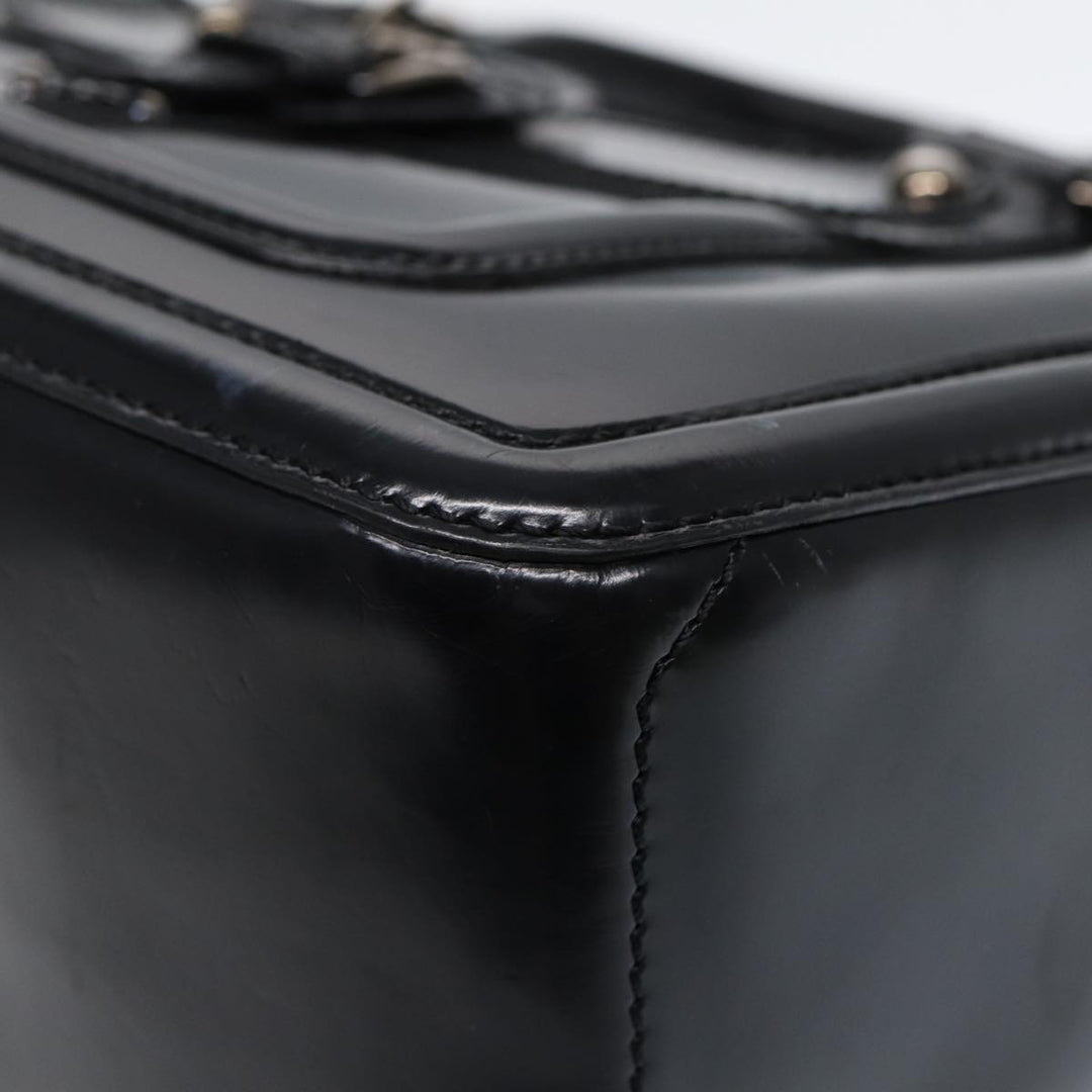 Celine Hand Bag Leather Black Silver Auth bs17403