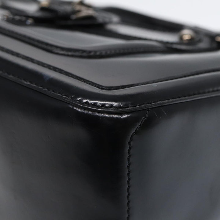 Celine Hand Bag Leather Black Silver Auth bs17403