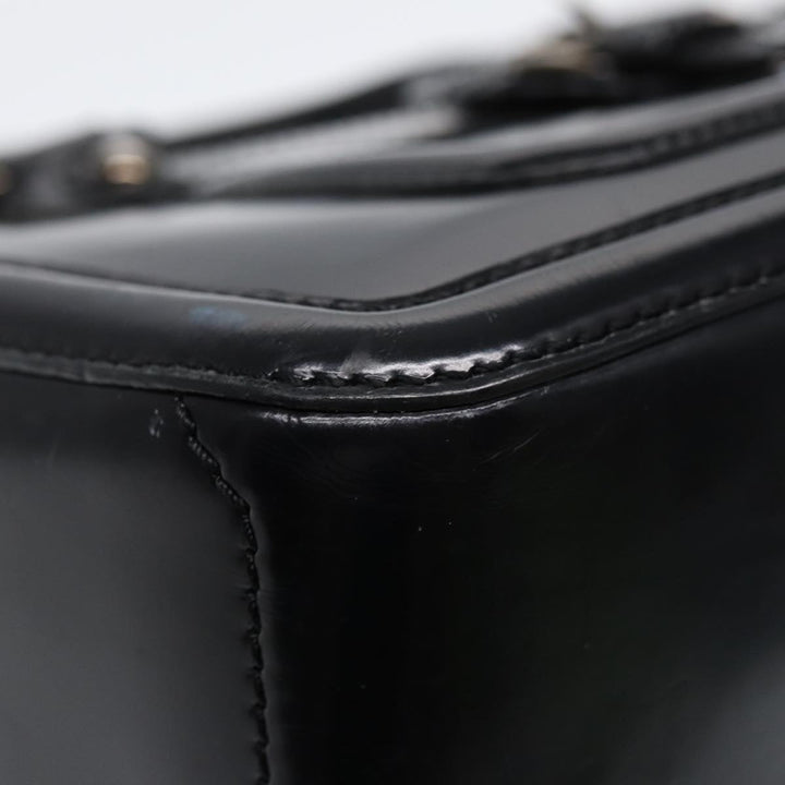 Celine Hand Bag Leather Black Silver Auth bs17403