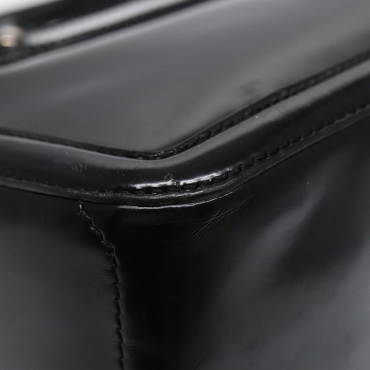 Celine Hand Bag Leather Black Silver Auth bs17403